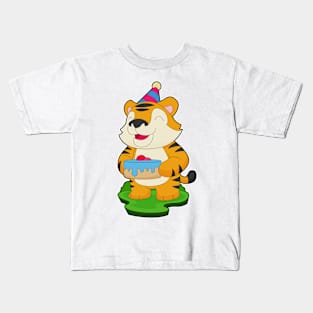 Tiger Birthday Cake Kids T-Shirt